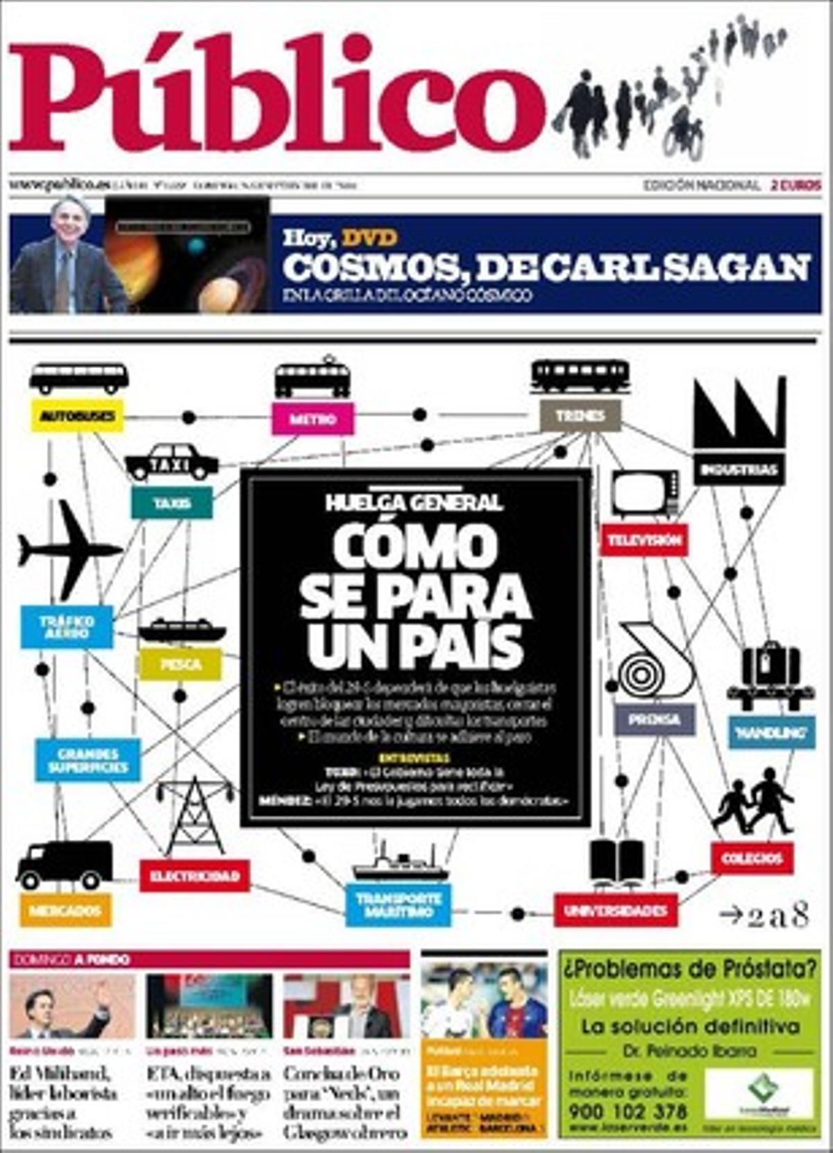 Portada de ’Público’ 26/09/2010