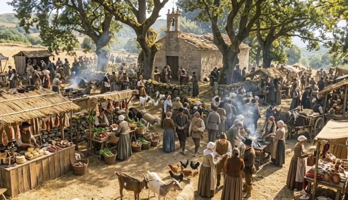 Recreación del entorno de la iglesia de San Antonio. | FDV