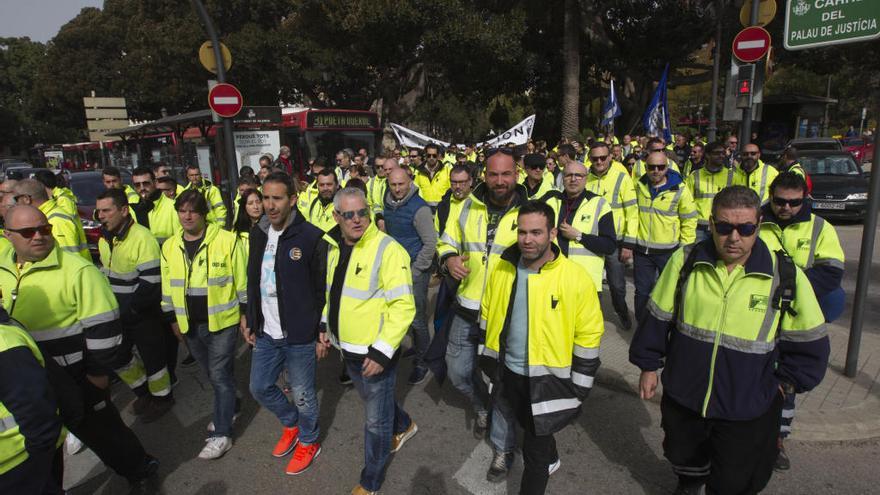 Manifestación de estibadores del Puerto de València, en una reciente movilización.