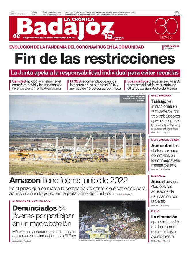 Consulta la portada correspondiente al día 30 de septiembre del 2021