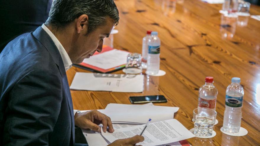 Narvay Quintero en una reunión del Consejo de Gobierno de Canarias.