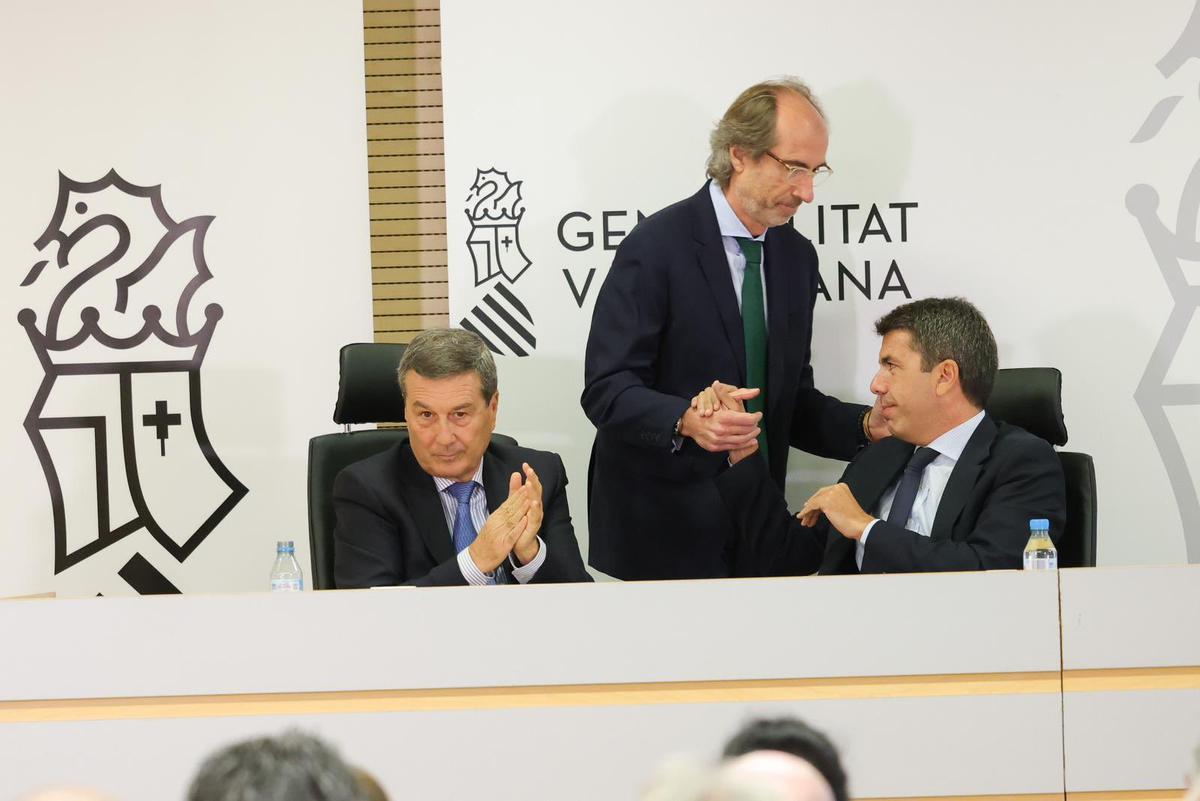 Marciano Gómez y Carlos Mazón durante la presentación de la Estrategia de Salud Digital de la Comunitat Valenciana.