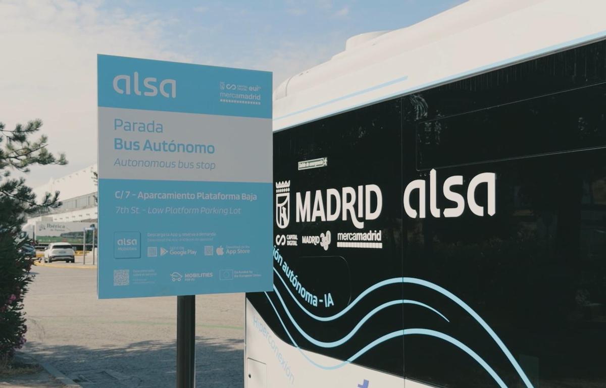 Parada del autobús autónomo de Alsa en Mercamadrid