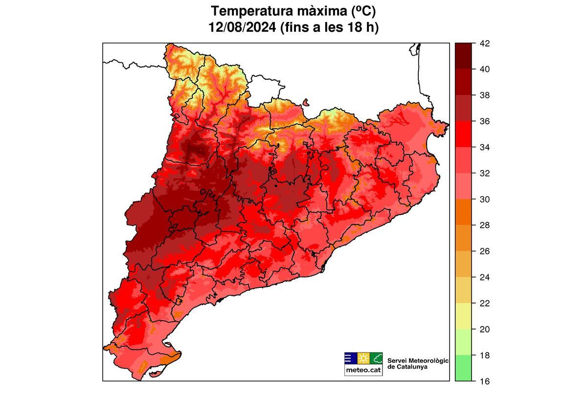 Mapa de temperatura este 12 de agosto