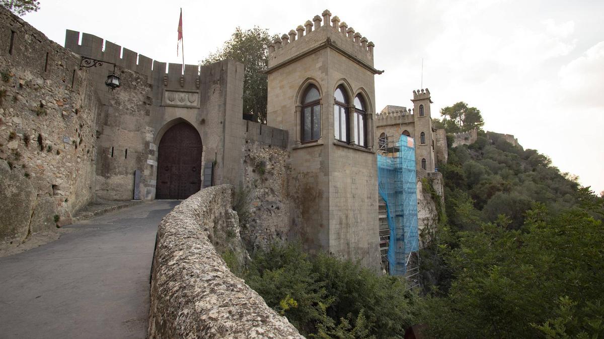 El castillo de Xàtiva durante unas obras de restauración, en una imagen del año pasado.