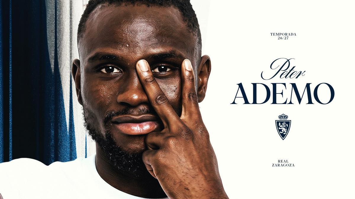 Peter Ademo, nuevo jugador del Real Zaragoza por cuatro temporadas.