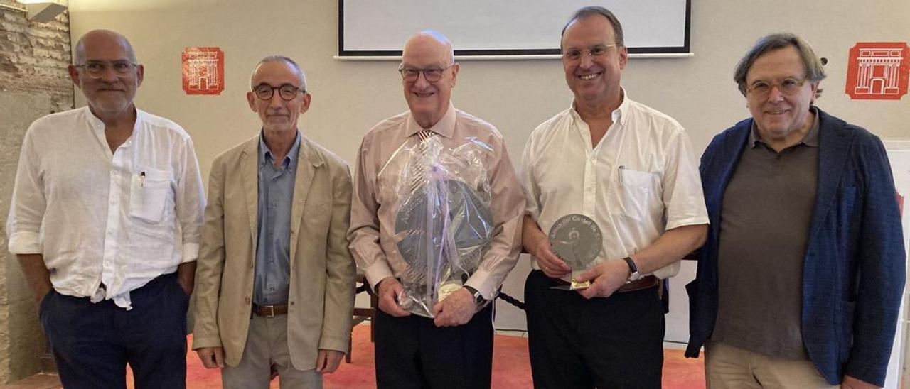 Dionís Cañada, Fede Luque, Marià Lorca, Manuel Toro i Joan Carné, en l’homenatge al castell