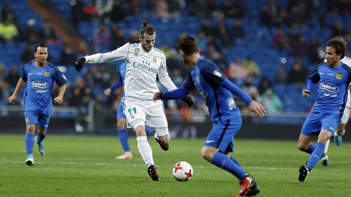 Bale, durante el encuentro de copa ante el Fuenlabrada
