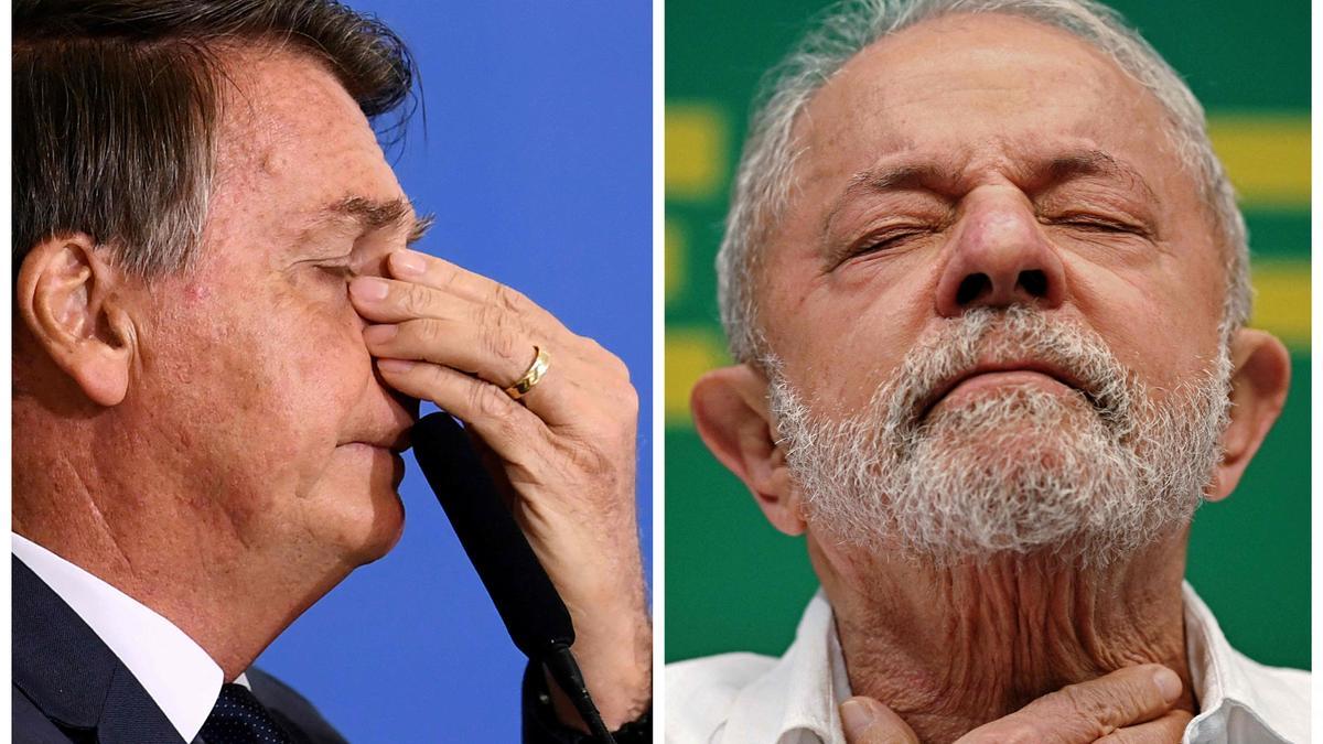 El presidente de Brasil, Jair Bolsonaro, y el exmandatario y candidato del Partido de los Trabajadores, Luiz Inácio 'Lula' da Silva.