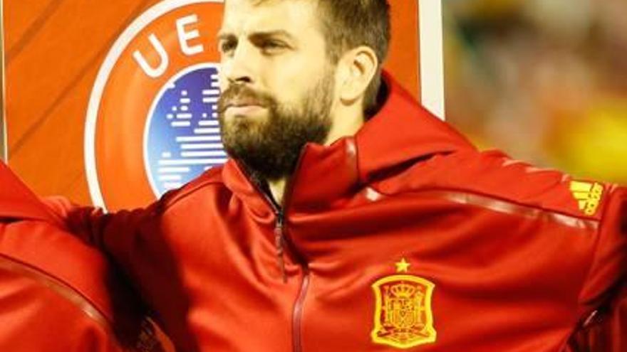 Gerard Piqué, en octubre con España en el Rico Pérez.