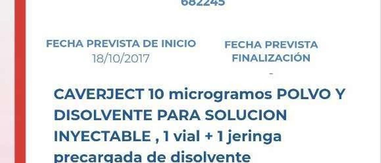 Información sobre una de las medicinas para la disfunción eréctil.