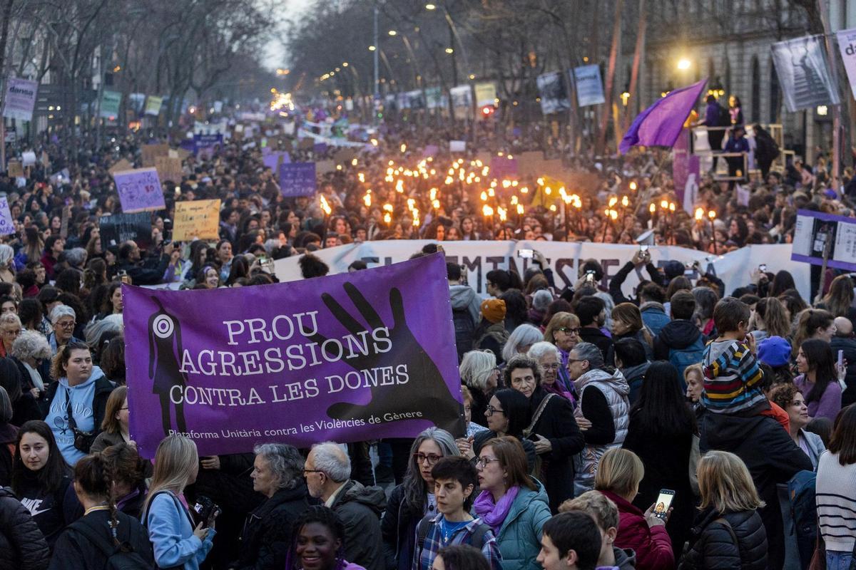 Manifestación del 8-M en Barcelona