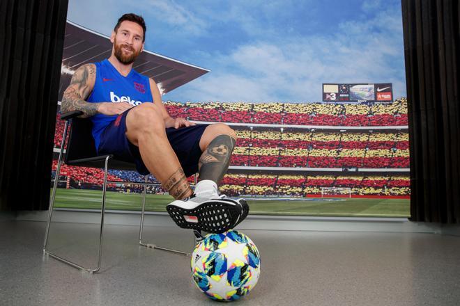 Messi posando durante una de sus entrevistas con SPORT