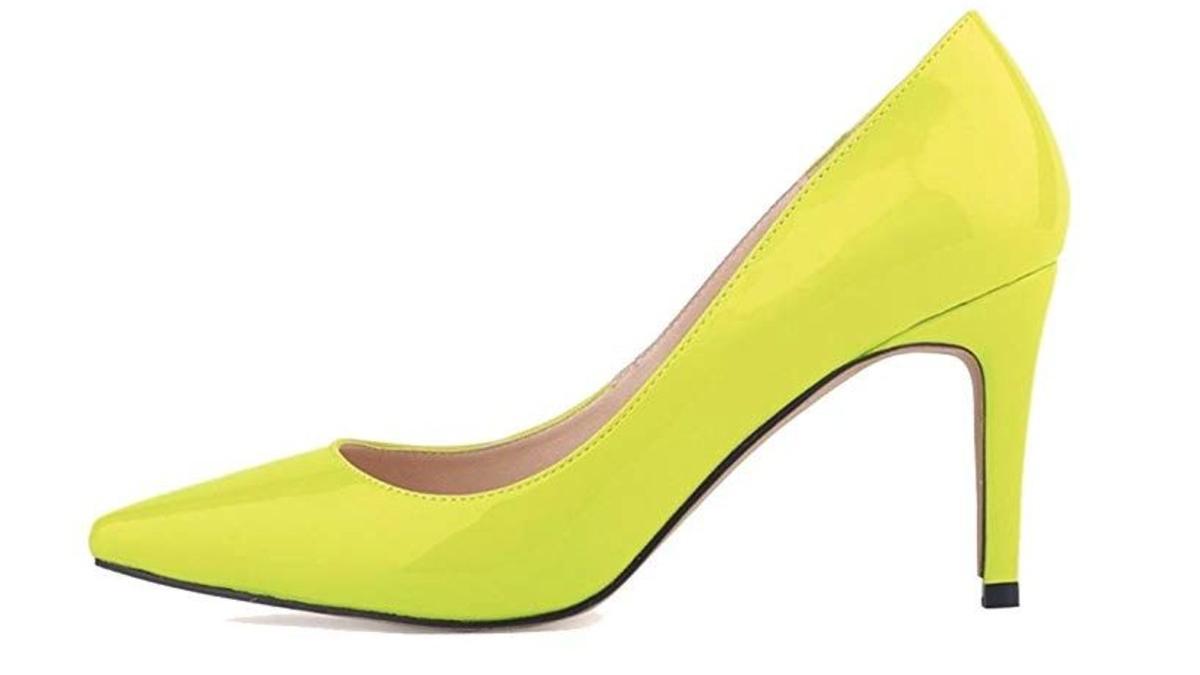Zapato de tacón amarillo flúor Xianshu