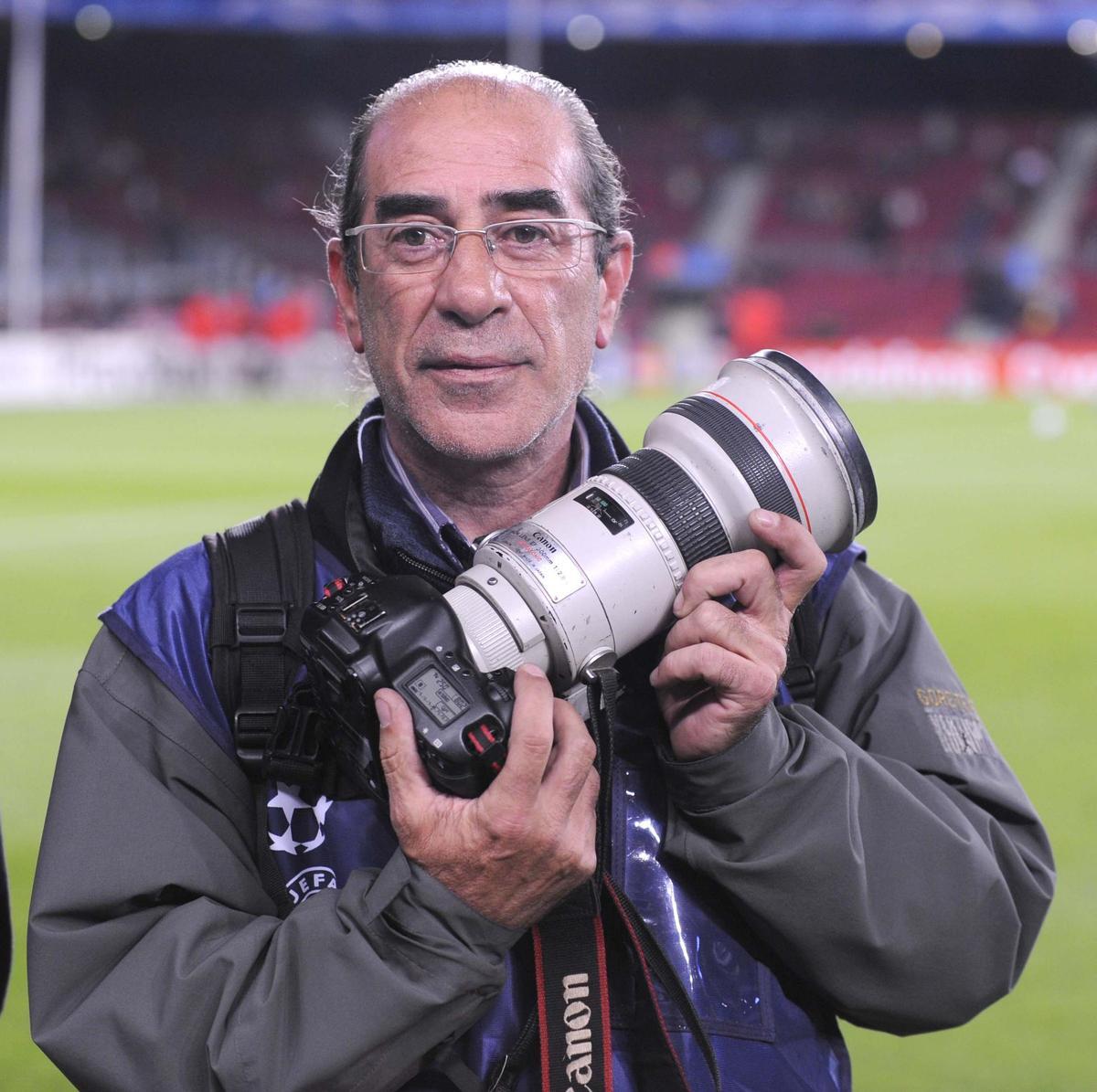 Josep Mª Arolas, en el Camp Nou