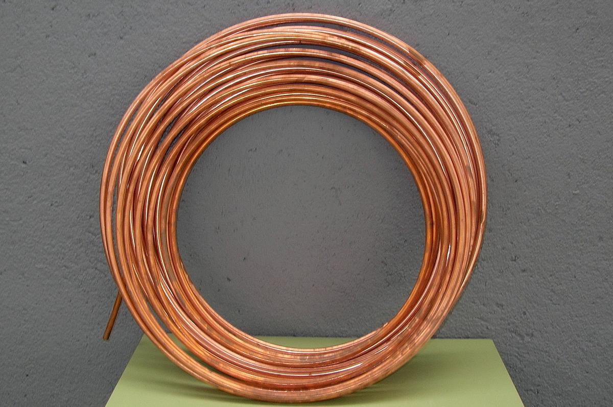 Imagen de un tubo recocido de cobre.