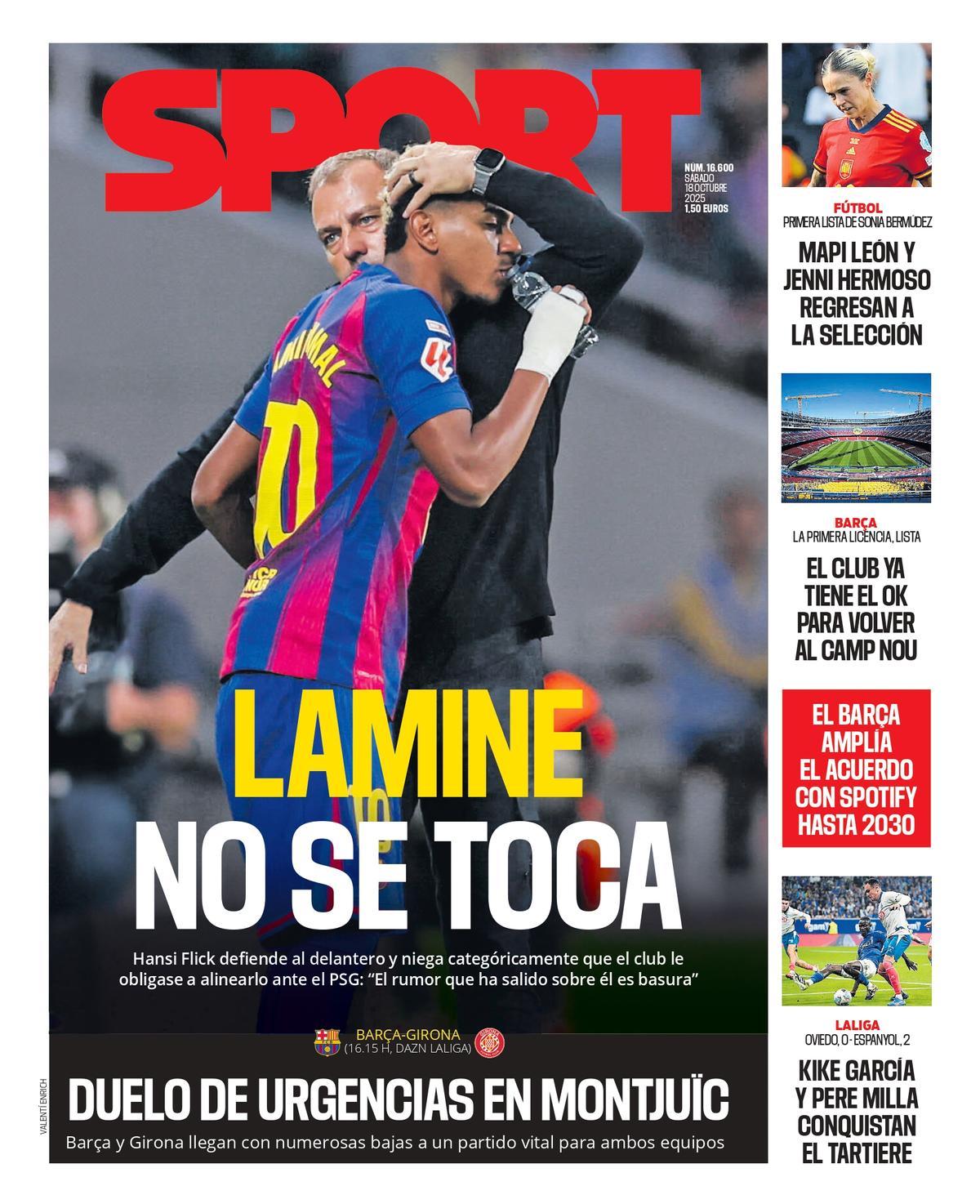 La portada SPORT de este sábado
