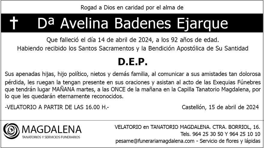 Dª Avelina Badenes Ejarque