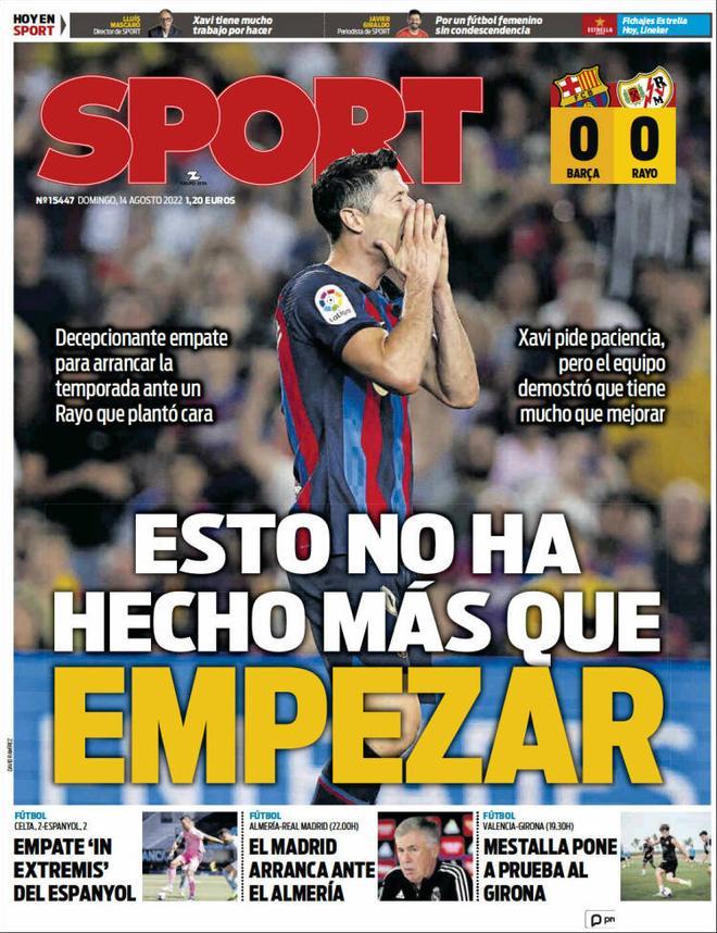 Las portadas de la prensa deportiva de hoy, domingo 14 de agosto