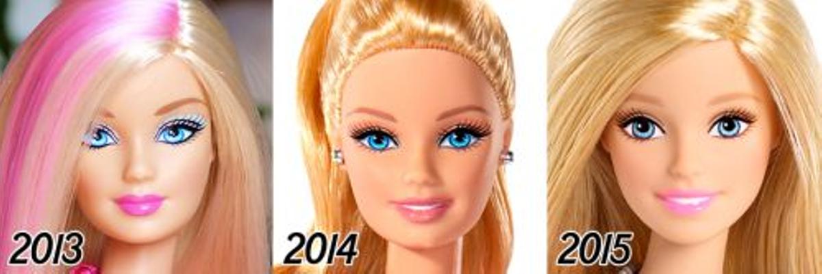 La evolución de Barbie desde 2013 a 2015