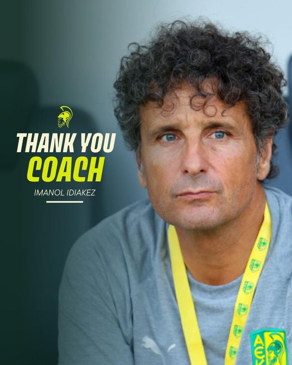 Imanol Idiakez, en la despedida del AEK Larnaca.