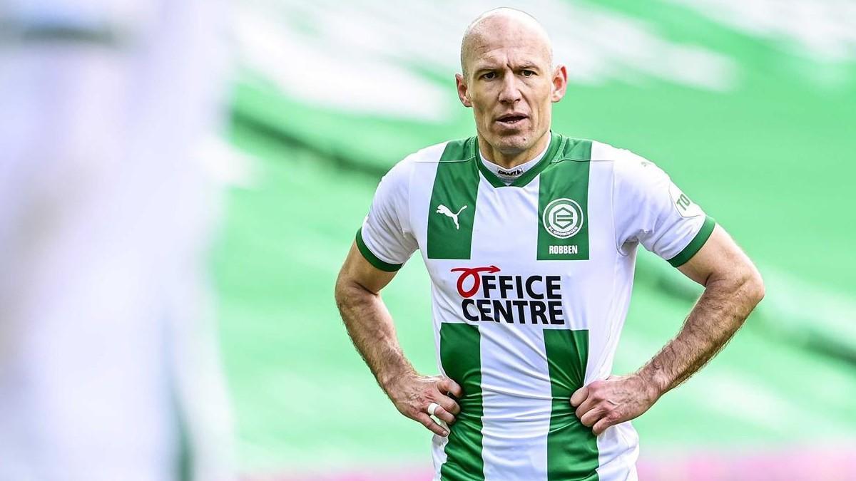 Robben con la camiseta del Groningen