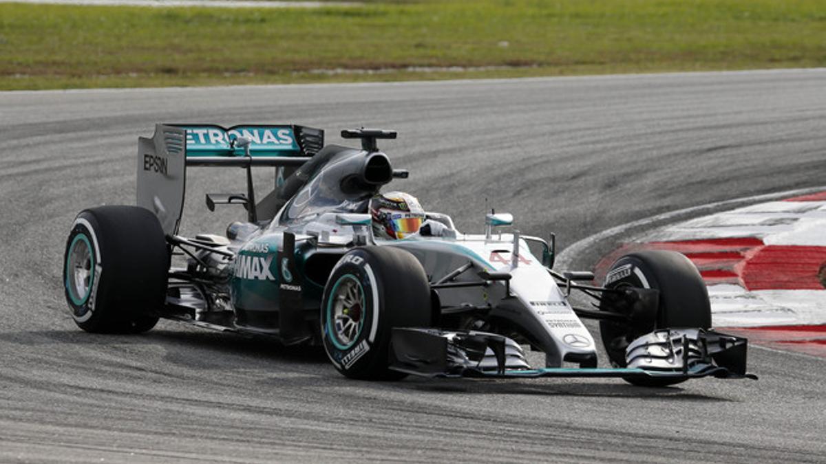 El Mercedes de Lewis Hamilton en Malasia