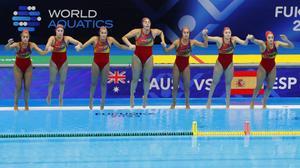 Las jugadoras españolas celebran la victoria ante Australia.