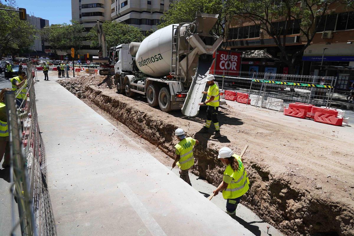 Obras del metro en la calle Hilera.