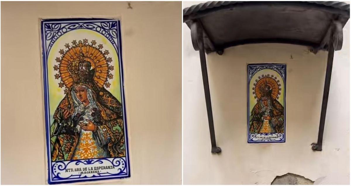 Un azulejo de la Virgen de la Macarena de Sevilla, en Viena