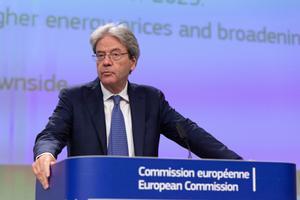 Archivo - FILED - 14 July 2022, Belgium, Brussels: EU Economy Commissioner Paolo Gentiloni speaks during a press conference on the Summer Economic Forecast. Photo: Bogdan Hoyaux/European Commission/dpa - ATTENTION: editorial use only and only if the credi