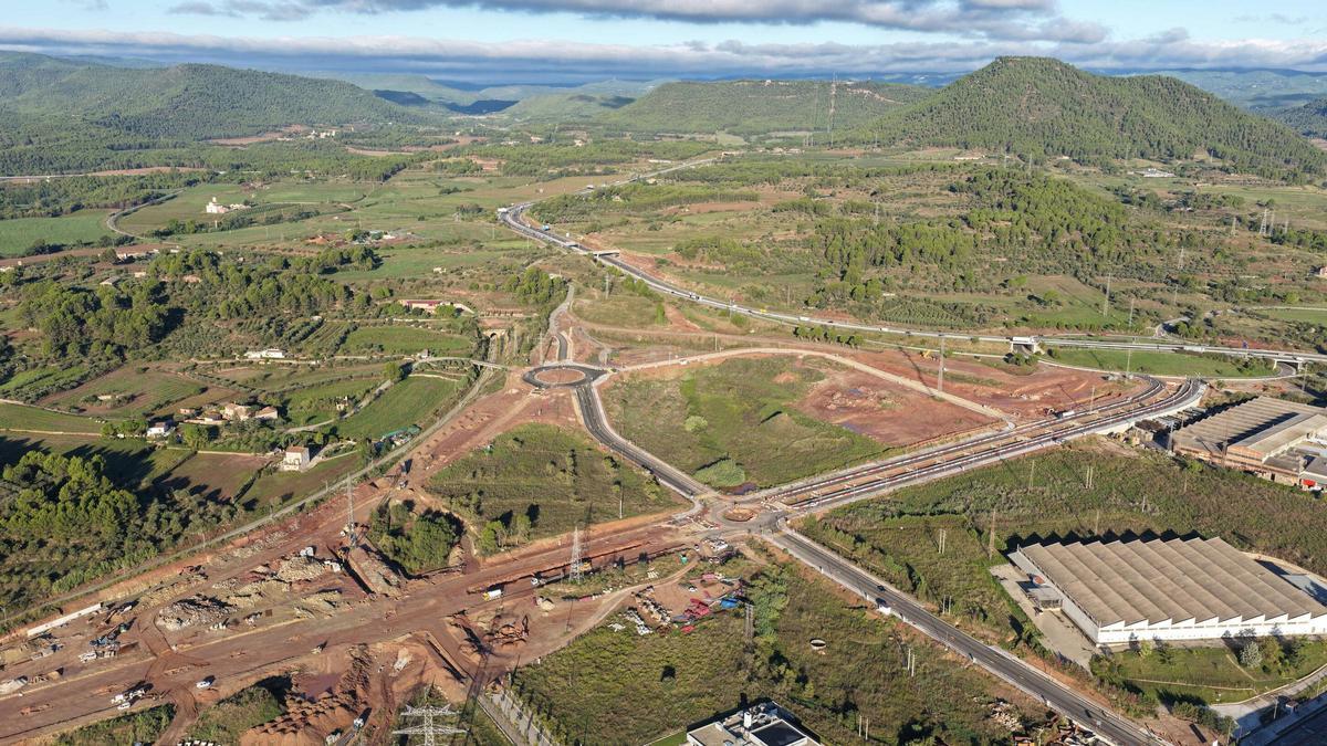 Vista de dron de les obres del Pont Nou, el passat mes de novembre