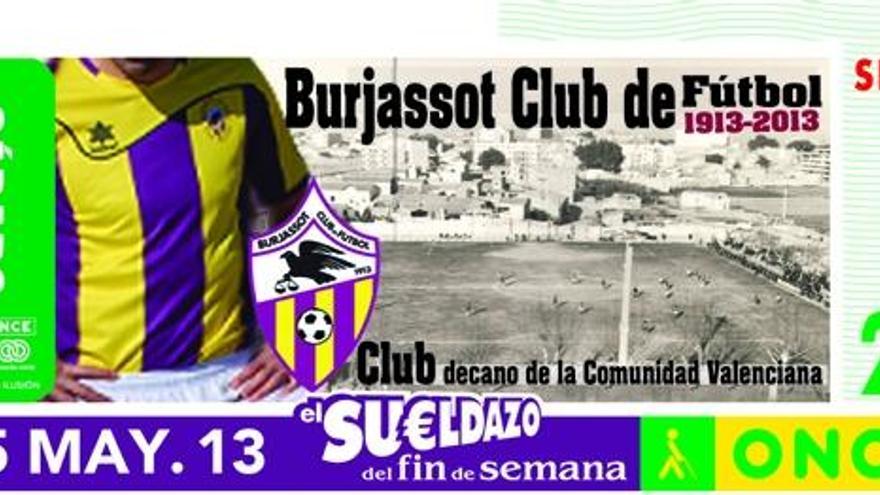 Cupón de la ONCE conmemorativo del centenario del Burjassot