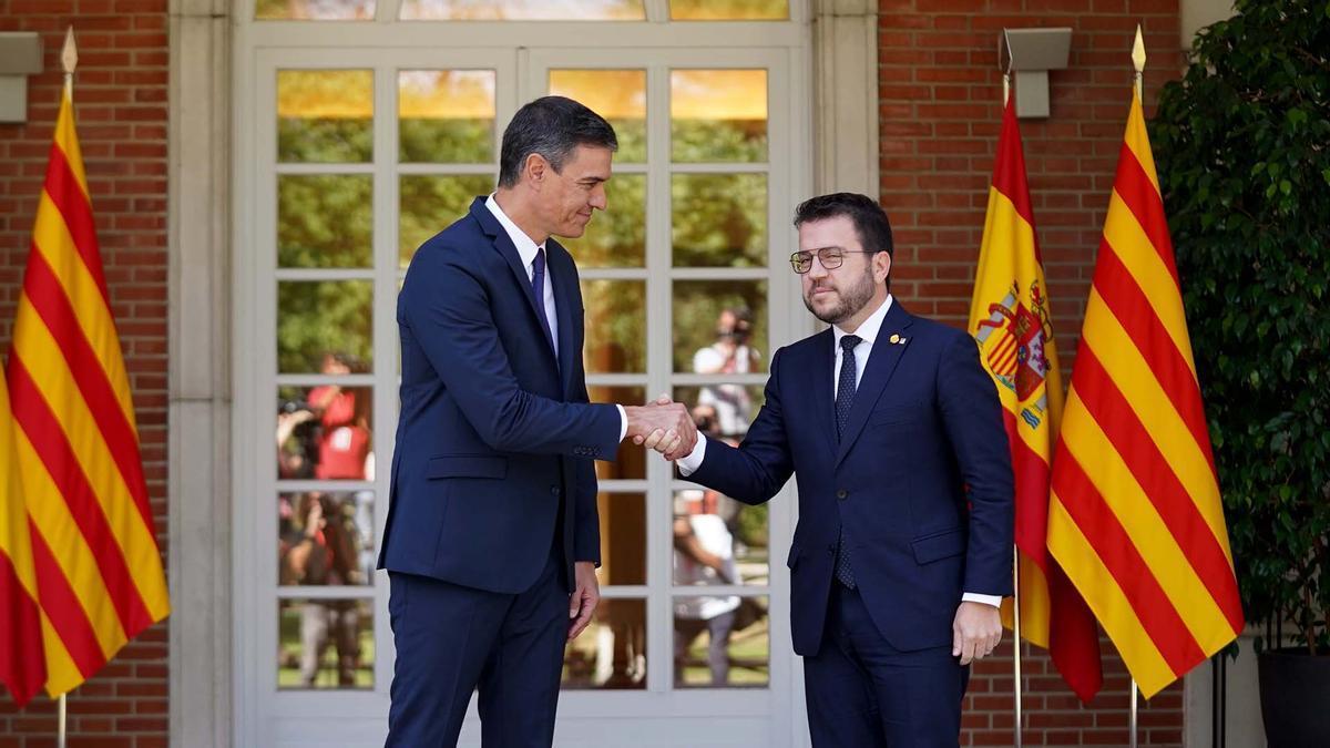 Pedro Sánchez y Pere Aragonès.