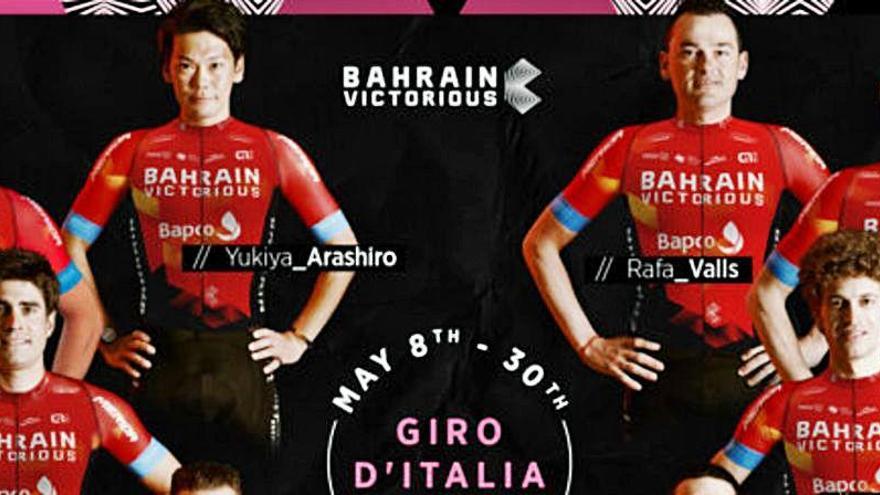 Rafa Valls, en la alineación del Bahrain Victorious para el Giro