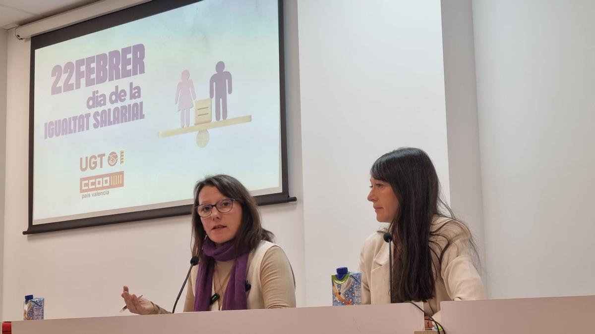 Un momento de la presentación del informe de CC OO, este viernes en València.