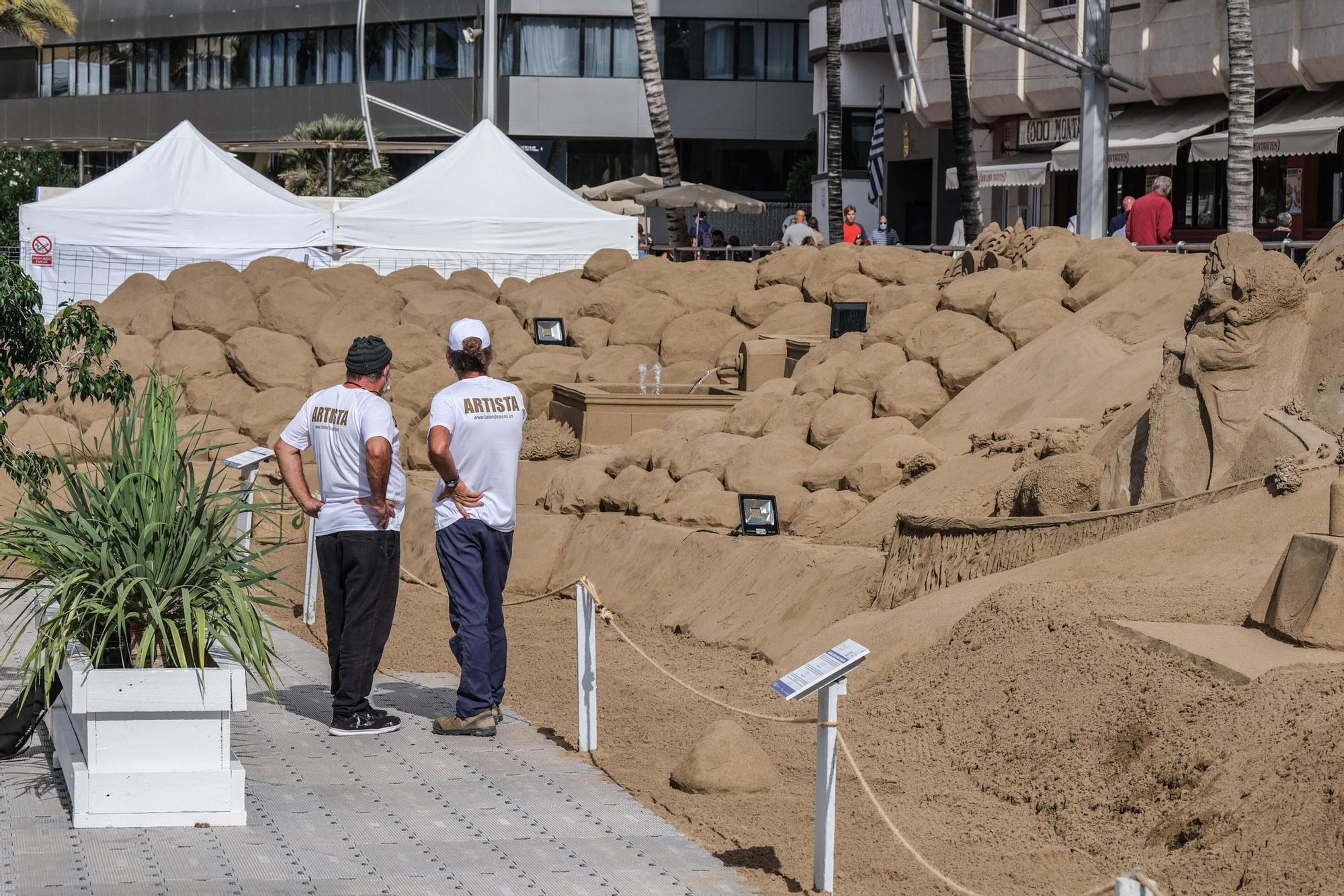 Inauguración del belén de arena en la playa de Las Canteras (3/12/2021)