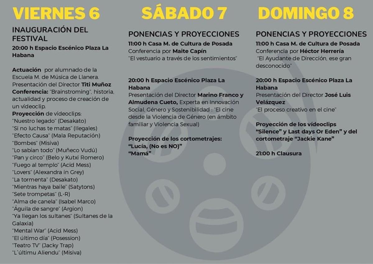 Programa del festival.