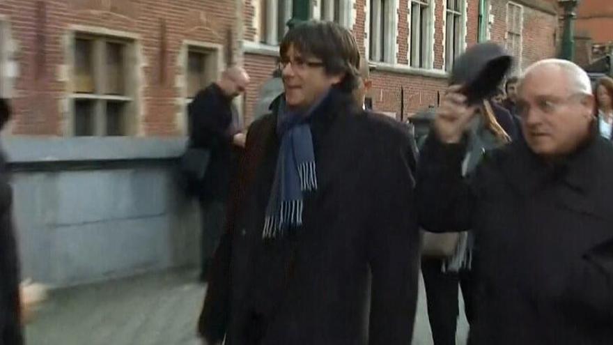 Puigdemont a la seva arribada a l&#039;acte.