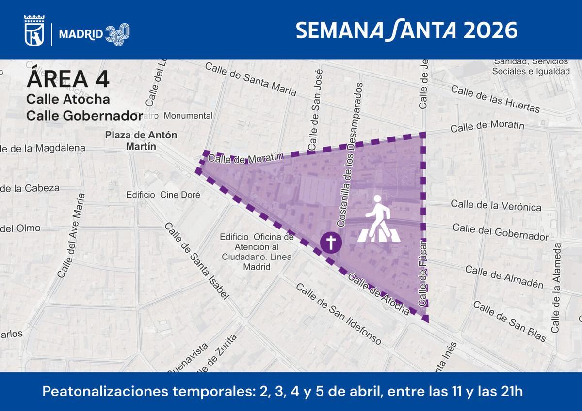 Área 4, calle de Atocha a calle del Gobernador.