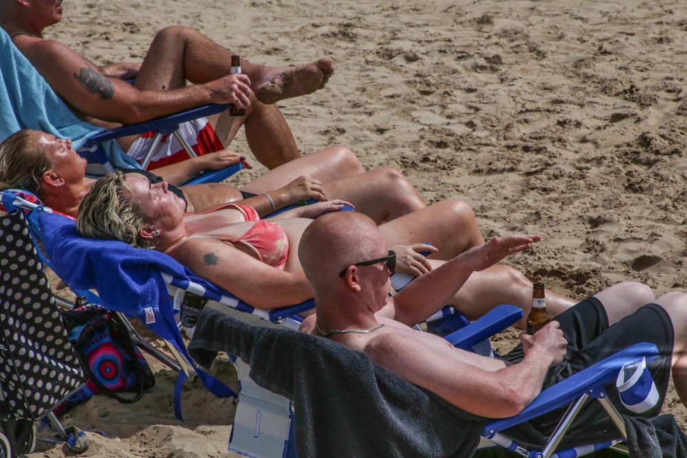 El buen tiempo y las buenas condiciones marítimas siguen animando a pasar la jornada en la playa pese a que desde hace tres semanas no hay servicio de socorrismo en Torrevieja