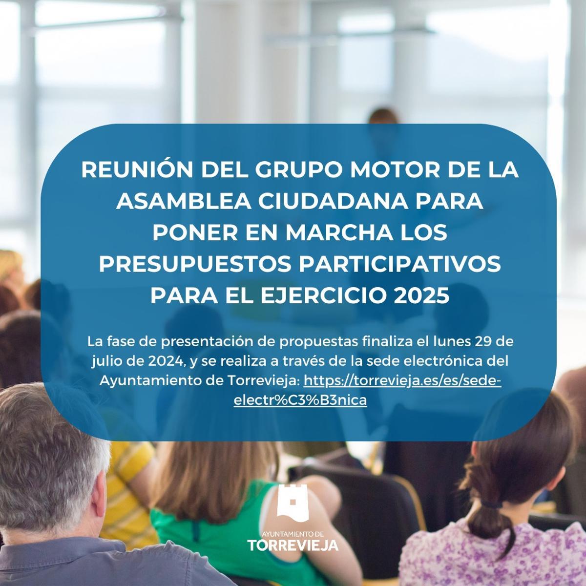 Nota informativa en redes sociales que animaba a presentar propuestas en el mes de julio