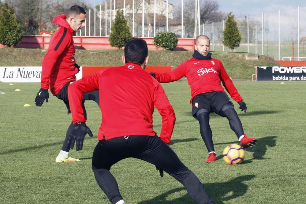 Entrenamiento del Sporting.