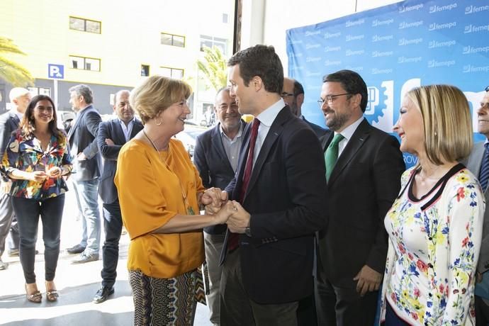 15.04.19. Las Palmas de Gran Canaria. El líder del PP y candidato a presidente del Gobierno, Pablo Casado, visita el centro de formación técnico-profesional del metal de Las Palmas de Gran Canaria, Femepa, acompañado por los dirigentes del partido en Canarias, Asier Antona y Australia Navarro. Foto Quique Curbelo  | 15/04/2019 | Fotógrafo: Quique Curbelo