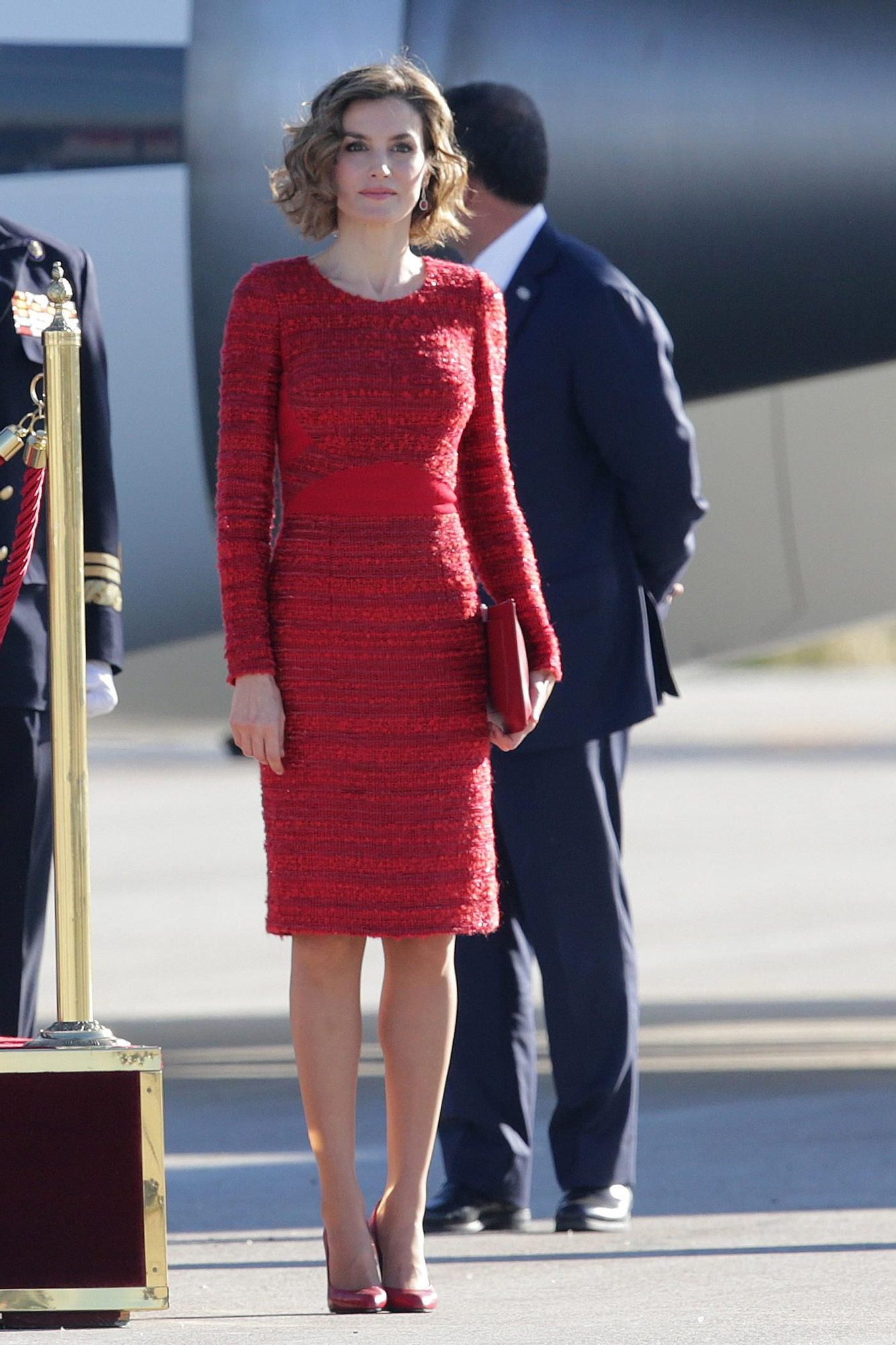 Letizia Ortiz dando la bienvenida a Rania de Jordania en España