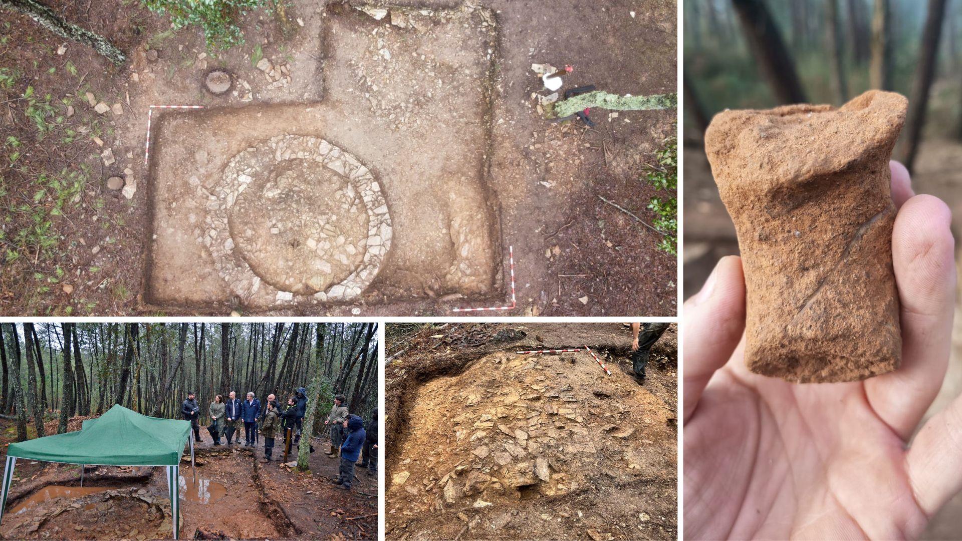 En el castro de Trelle se han localizado restos de un ánfora romana, una vivienda circular y dos murallas.
