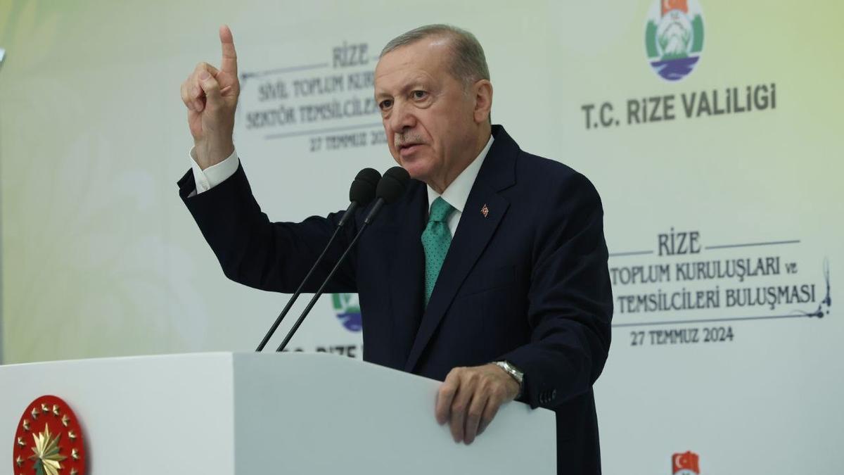 El presidente de Turquía, Recep Tayyip Erdogan, durante un acto de su partido, AKP