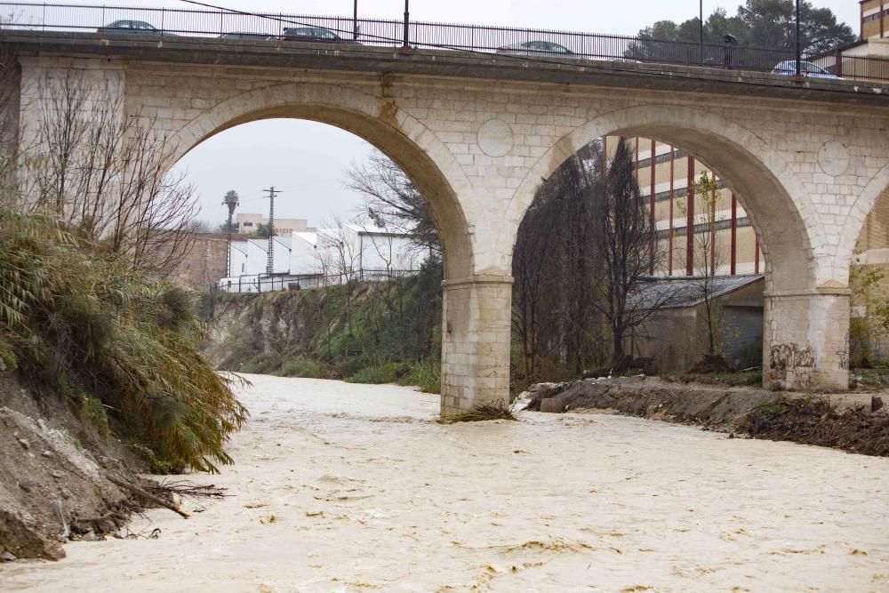 Segundo día del  Temporal Gloria en la Vall d'Albaida, la Costera y la Canal de Navarrés