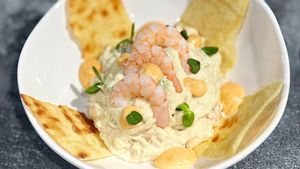 Ensaladilla rusa con langostinos y mayonesa de kimchi de Antonio Arrabal (restaurante La Jamada, en Burgos).
