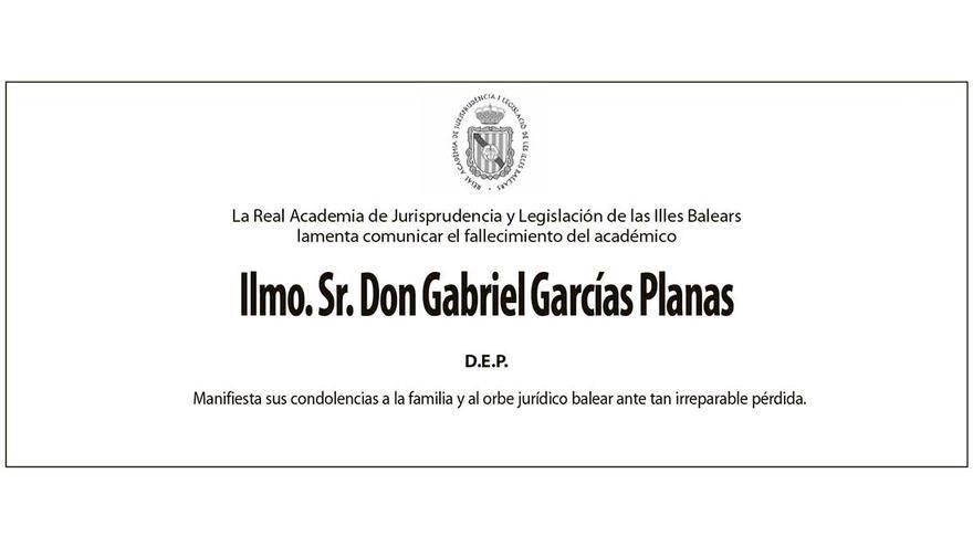 Ilmo. Sr. Don Gabriel Garcías Planas